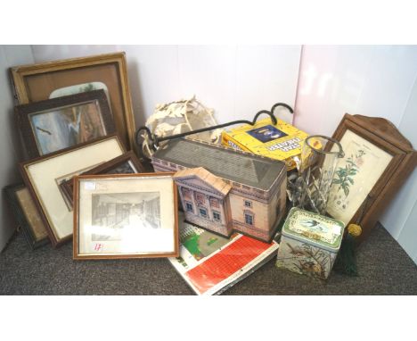 A crystal jug, a ceiling light and other items