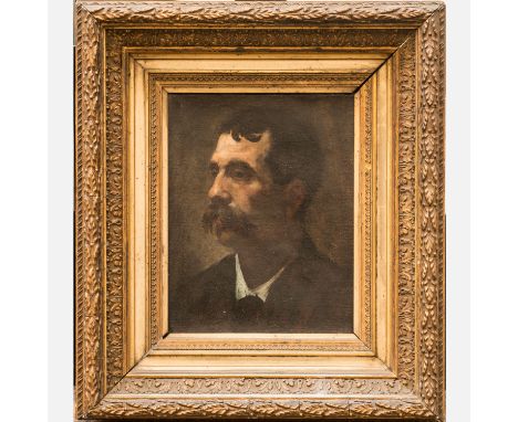 French Artist 19th Century, portrait of a man, oil on canvas, in period frame, 27 x 21 cm
