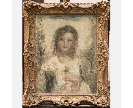 Aurel Naray (1883-1948), portrait of a young girl, signed on the bottom, oil on canvas, framed, 45 x 35 cm