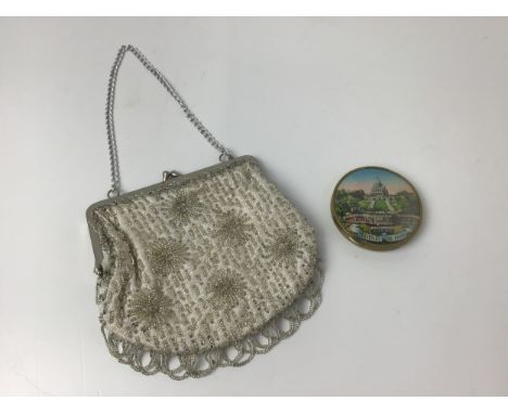 Vintage Beaded Evening Bag and Compact 