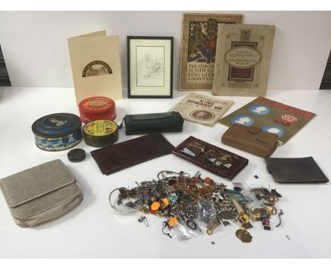 Ephemera, Vintage Tins, Costume Jewellery, Purses and Wallets etc 