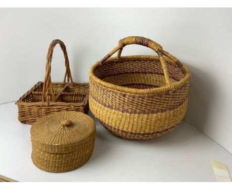 Vintage Baskets and Sewing Box 