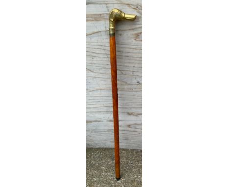 Brass Dog Head Walking Stick 