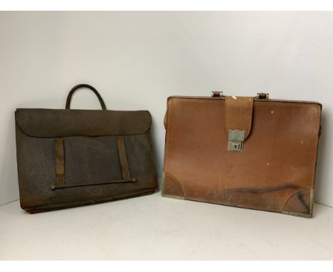 2x Vintage Leather Briefcases 