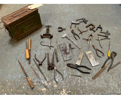 Old Ammunition Box and Contents - Precision Machine Tools 