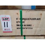 2020 5-TON HYDRAULIC FLOOR JACK, STILL CRATED/NEVER ASSEMBLED, EAE AUTOMOTIVE EQUIPMENT CO. LTD.