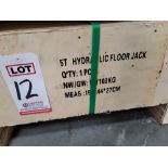 2020 5-TON HYDRAULIC FLOOR JACK, STILL CRATED/NEVER ASSEMBLED, EAE AUTOMOTIVE EQUIPMENT CO. LTD.