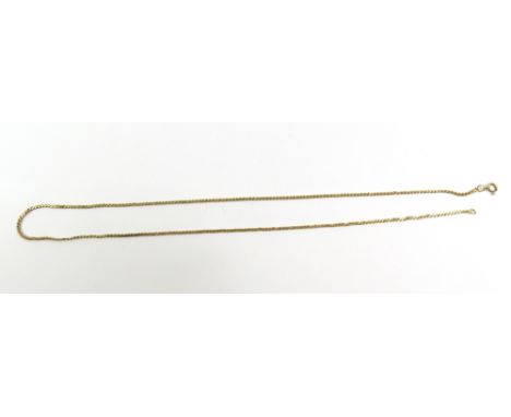 An S link chain, 45.5cm long, tests as 9ct gold, 3g gross