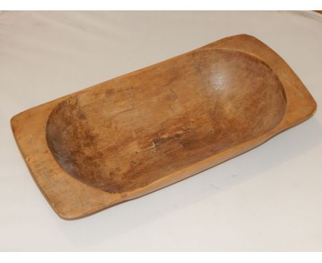 A 19th century sycamore dough trough, of typical rectangular form, L. 67cm.