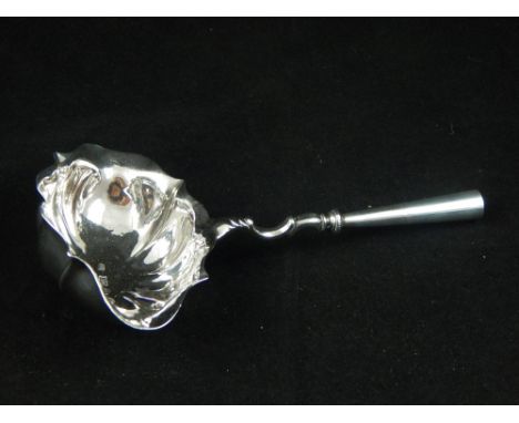 A George III silver punch ladle with embossed bowl, Philip Goddard London 1783. (lacking handle)