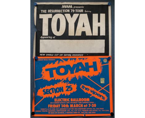 TOYAH - Lot x 3 (1979/80) - each 30” x 40” (76 x 101.5 cm) -&nbsp;TOYAH Tour poster from Electric Ballroom Camden from Friday