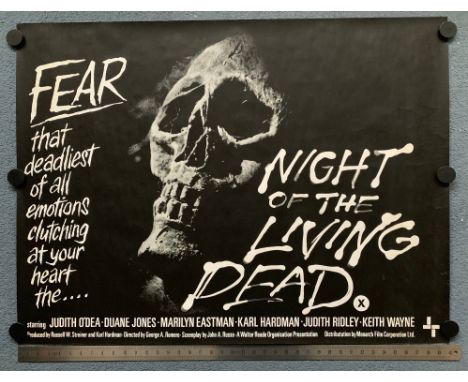 NIGHT OF THE LIVING DEAD (1968) - British UK Quad - GEORGE A. ROMERO - This dark, atmospheric UK quad poster has unique image