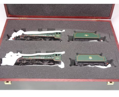 OO GAUGE - A BACHMANN 31-275Y twin steam locomotive pack "The Mancunian" - comprising rebuilt Royal Scots "The Girl Guide" an