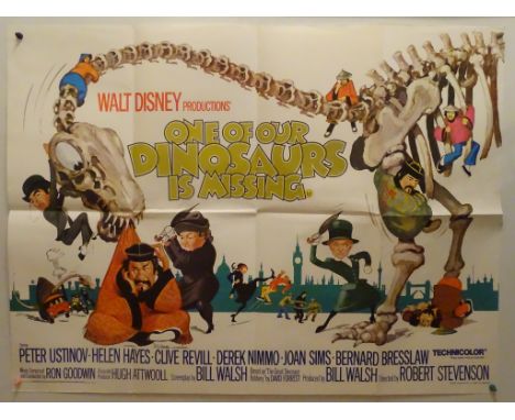 ONE OF OUR DINOSAURS IS MISSING (1975) - UK Quad Film Poster -  FIRST RELEASE - Classic WALT DISNEY live action adventure - 3