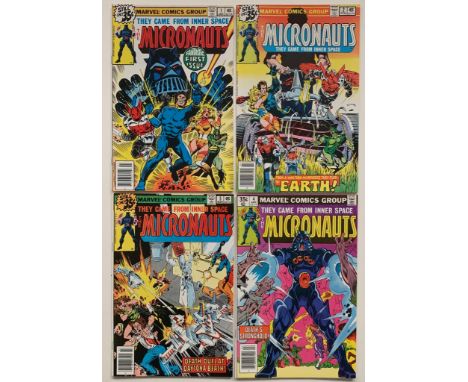 MICRONAUTS #1, 2 , 3 &amp; 4 (4 in Lot) - (1979 - MARVEL) NM/MT (Cents Copy) - First appearance of Baron Karza. Cover by Dave
