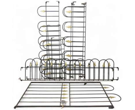 A painted wrought iron garden gate and seven matching sections of railing.Gate width 83cm, height 180cm.Two sections of raili
