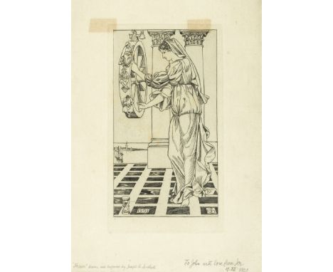 Southall (Joseph Edward, 1861-1944) The Poet in the Train, [portrait of John Drinkwater], pencil on card, signed with monogra
