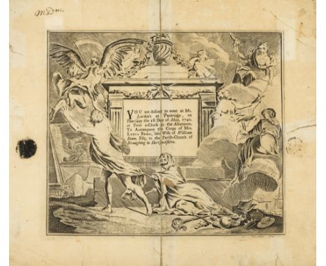 Funeral ticket.- You are desired to meet at Mr. Larkin's at Puckridge, on Thursday the 1st day of May, 1740, at four o'clock 