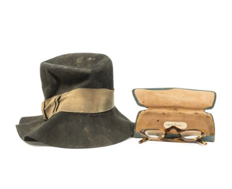 NO RESERVE Sassoon (Siegfried).- Siegfried Sassoon's hat and glasses, the hat soft felt by G. A. Dunn & Co. Ltd., hat band wo