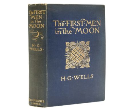 Wells  (H.G.) The First Men in the Moon, first edition, first issue, 12 plates, occasional light foxing, original dark blue c