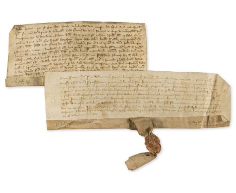 Staffordshire- Charter, grant by William de la Pirie of Ambrichton to his son Ralph of a tenement in the manor of Chatalene n
