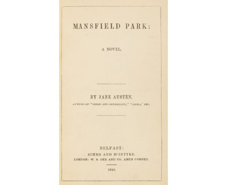 Austen (Jane) Mansfield Park, some light foxing, a couple of leaves with small tape stains, contemporary half morocco, [Gilso