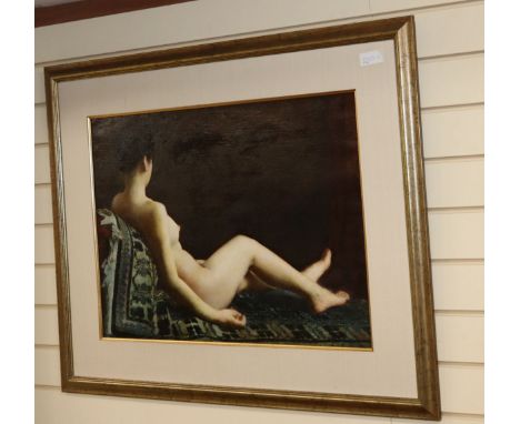 Portrait of a nude reclining woman, 52 x 71cm