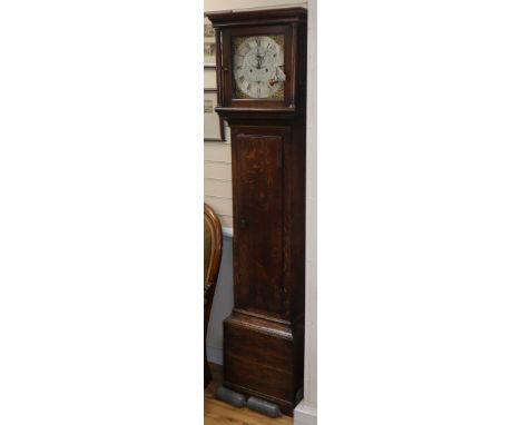 An early 19th century oak eight-day longcase clock, Snelling, Alton, having brass and silvered Roman dial H.198cm