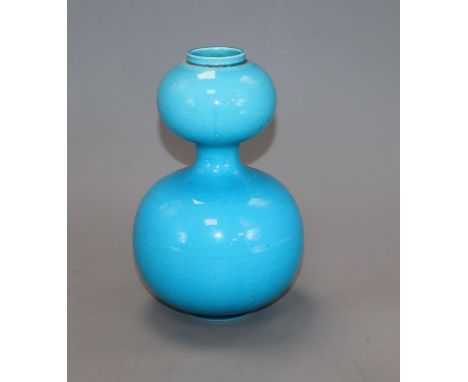 A Burmantofts turquoise double gourd vase height 16.5cm