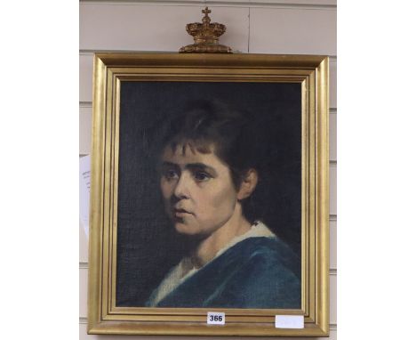 Johanne Krebs (1848-1924), oil on canvas, Portrait of a lady, 42 x 34cm