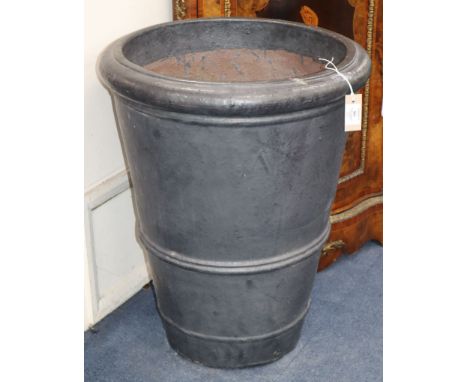 A gun metal grey garden planter H.70cm