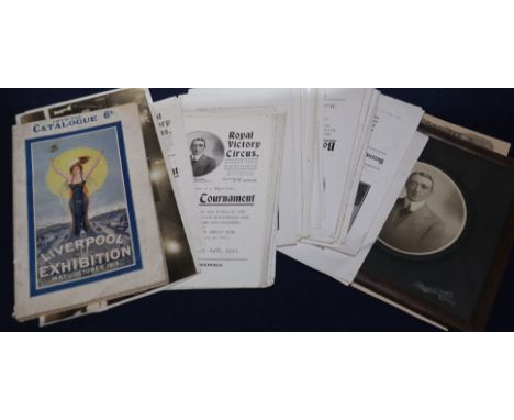 A collection of ephemera relating to Fred Wilkins - Theatrical Furnishers - relating to the Royal Victory Circus, Liverpool E
