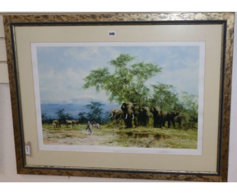 David Shepherd (1931-2017), limited edition signed print, 'Amboseli', No. 199/350