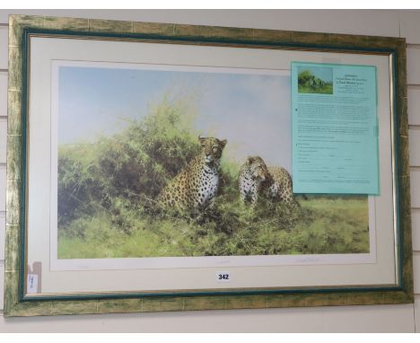 David Shepherd (1931-2017), limited edition signed print, 'Leopards', No. 271/350