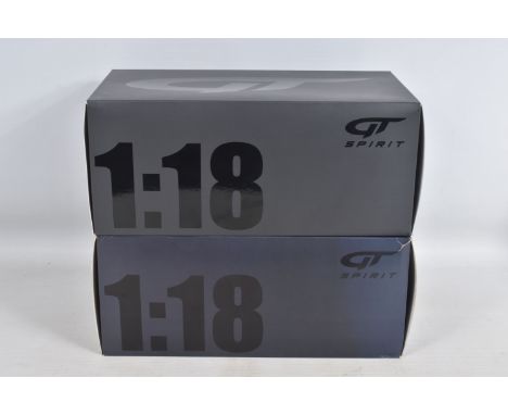 TWO BOXED LIMITED EDITION 1:18 SCALE GT SPIRIT DIECAST MODEL CARS, to include a Mercedes AMG GTR in China Blue, no. GT787 and