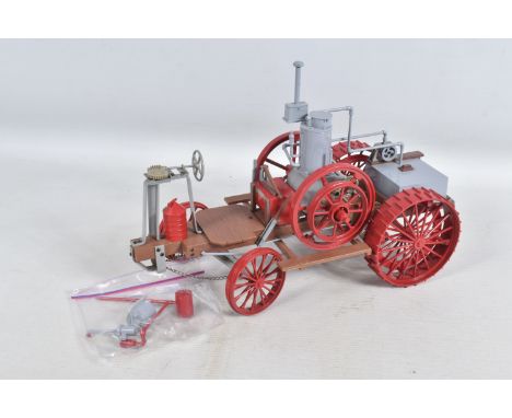 AN UNBOXED ERTL DIECAST &amp; PLASTIC JOHN DEERE STEAM TRACTOR ENGINE MODEL, has some minor damage and wear, two pieces have 