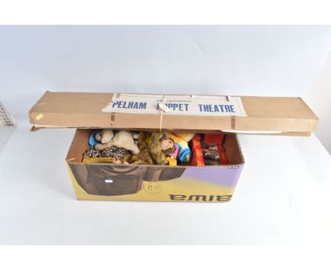 A QUANTITY OF ASSORTED TOYS, boxed Pelham Puppets SS Tyrolean Girl and Black Cat, both appear complete and in good condition,