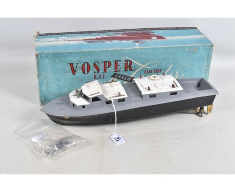 A BOXED VICTORY INDUSTRIES VOSPER  ELECTRIC R.A.F. CRASH TENDER, not tested, appears largely complete but may be missing some