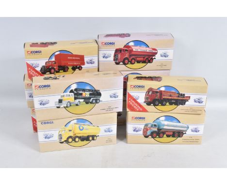 TEN BOXED CORGI CLASSICS DIECAST COMMERCIAL TRANSPORT MODELS, to include a Scammell Highwayman Tanker 'Shell Mex/BP', no. 978