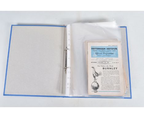 A COLLECTION OF TOTTENHAM HOTSPUR FOOTBALL CLUB PROGRAMMES PRESENTED IN A BINDER, programmes range from 1961 to 1982, featuri