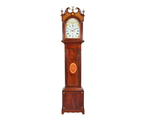 A Scottish mahogany longcase clock, James Ivory, Dundee, late 18th century and later, the eight-day bell striking movement wi