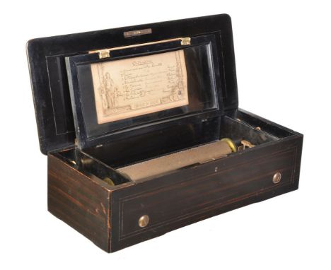 ϒA Swiss rosewood and simulated rosewood musical box, S. Troll Fils, late 19th century, playing a choice of eight airs via a 