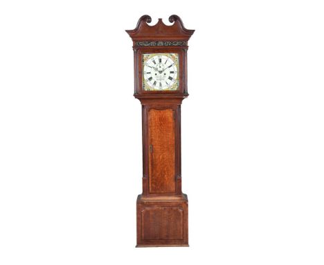 A George III oak and mahogany longcase clock, John Stanyer, Nantwich, circa 1770, with eight-day bell striking movement, the 