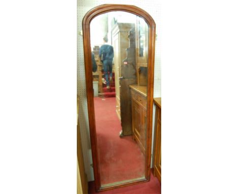 A Victorian mahogany arch topped wall mirror (converted from a wardrobe door)