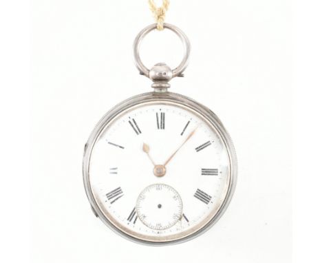 A Victorian 19th century silver hallmarked pocket watch by J Harris of London &amp; Manchester. The watch with spring balance