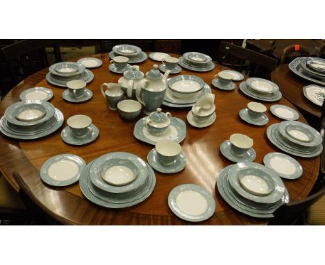 A Royal Doulton ""Reflection"" (TC1008) foliate and floral decorated dinner / tea service