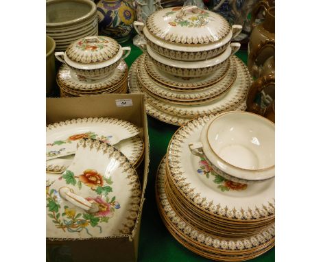 A Royal Worcester floral decorated part dinner service, approx 42 pieces, date marked for 1933