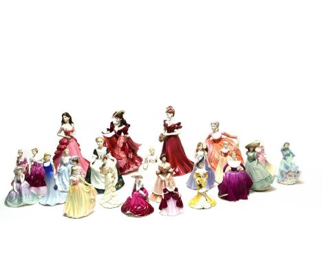 A collection of Coalport decorative ceramic figures, including: ‘Joanne’; Literary Heroines ‘Scarlett’; Ladies of Fashion ‘Je
