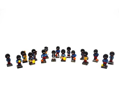 A selection of Robertson Jam collectibles, modelled as: footballers, musicians, and a lollipop man, 17 in total. Notice from 