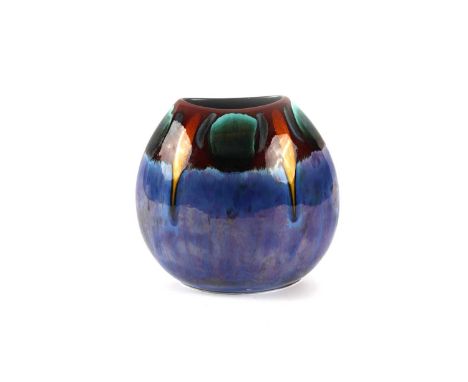 A Poole pottery ‘Infusion’ pattern oval vase.